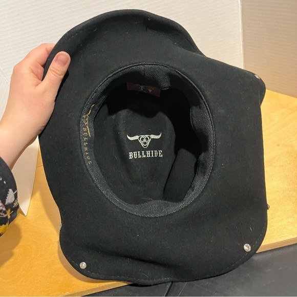 Bullhide Rodeo Cowgirl Hat Large Black Cheetah Animal Print Band Rhinestones - Picture 11 of 14